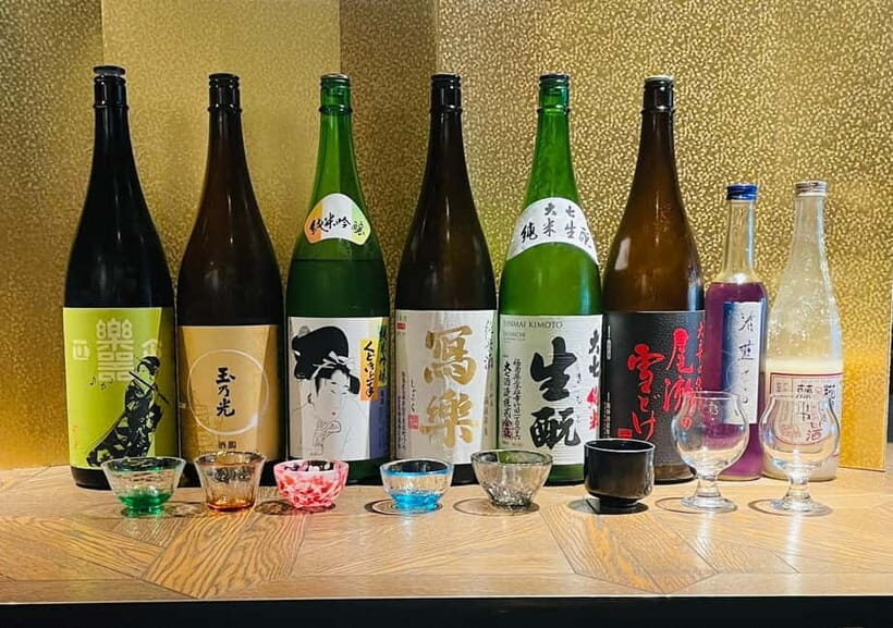 Casual Japanese sake tasting and snack experience, Kabukicho - The 8-sake lineup: why the order matters