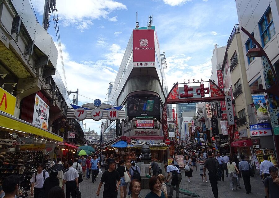 Ameyoko shopping street arcade in Ueno Tokyo