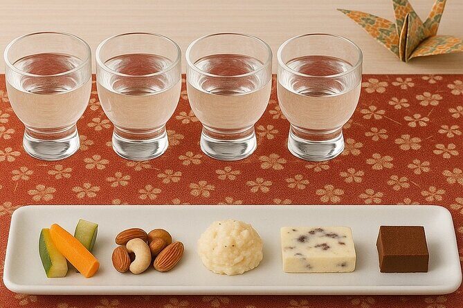 Experience of pairing sake tasting with snacks in Kyoto - A 60-minute Kyoto sake pairing class in Kawaramachi’s alleyway