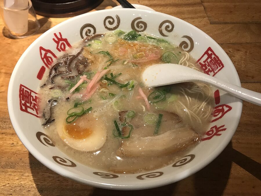 Bowl of Hakata-style ramen at the original Ippudo in Daimyo