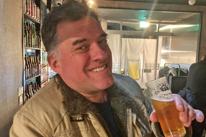 Hiroshima Night Tour: Craft Beer and Local Bites - Meeting at Orizuru Tower and getting moving fast