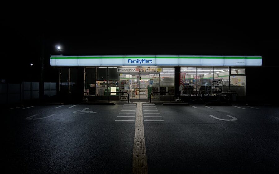 FamilyMart in Kyoto at night