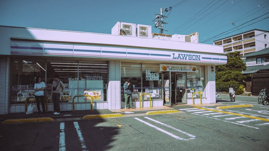 Kyoto convenience store on a sunny day