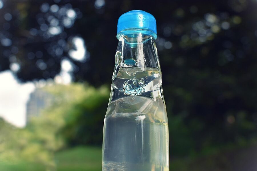Ramune soda bottle with marble stopper