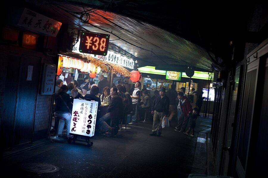 A yakitori bar in Shimbashi, the highball's natural pairing