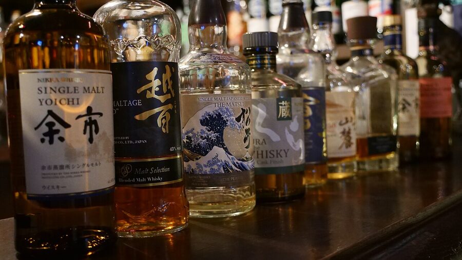 Bottle of Japanese whisky