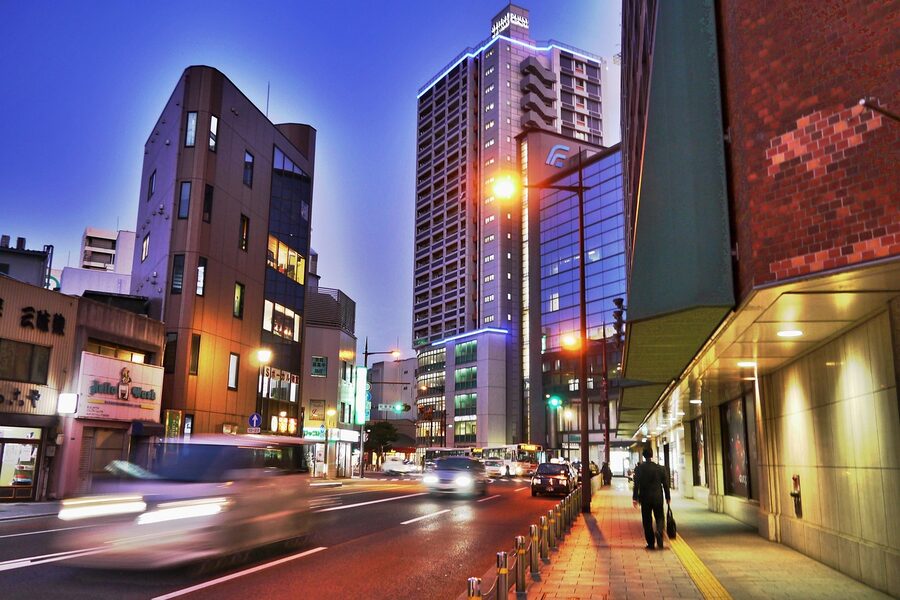 Kitakyushu town panoramic view