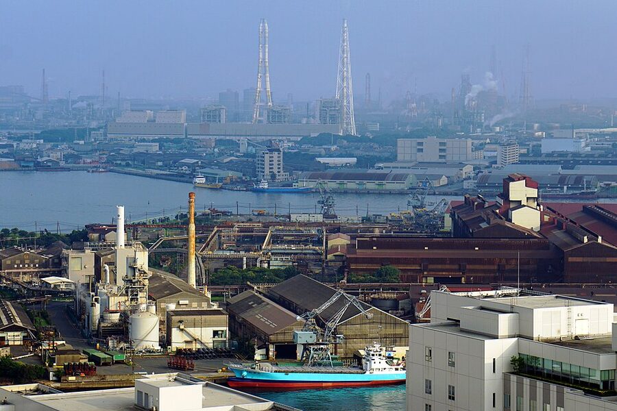 Yawata Steel Works seen from RIHGA Royal Hotel Kokura, Kitakyushu