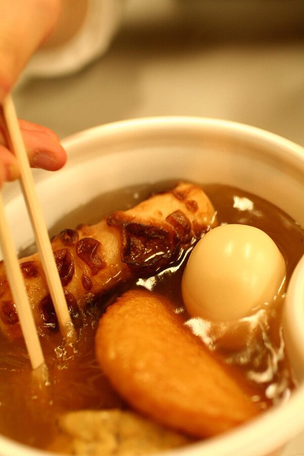 Kanazawa oden in a steaming pot