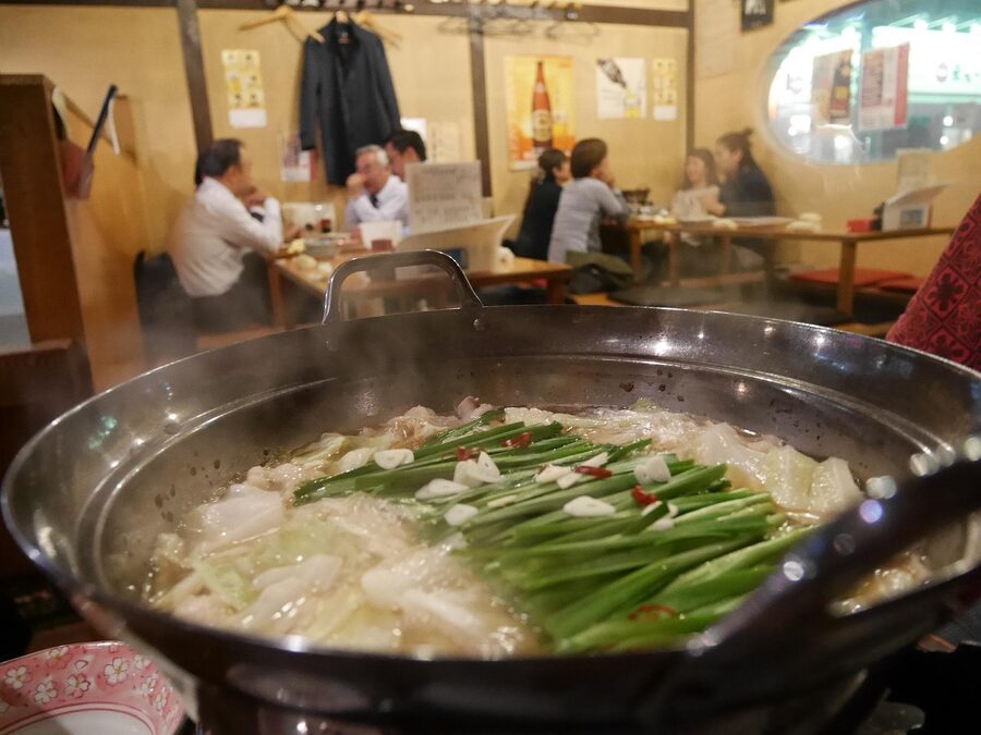 Yakitori counter at a Hakata izakaya
