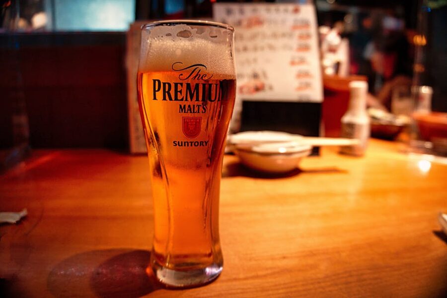 A cold beer in a Tokyo bar