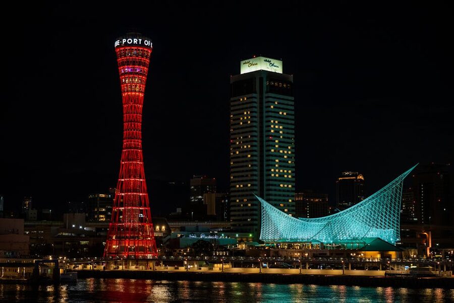 Kobe night view from the mountains