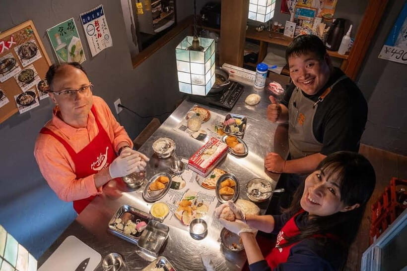 Kyoto Udon & Tempura Cooking Class with Professional Chefs - Inari sushi and onigiri: seasoning rice and shaping by hand