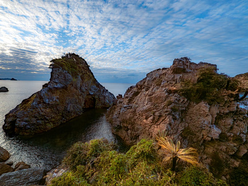 Coastal cliffs at Amami Oshima south of Kagoshima