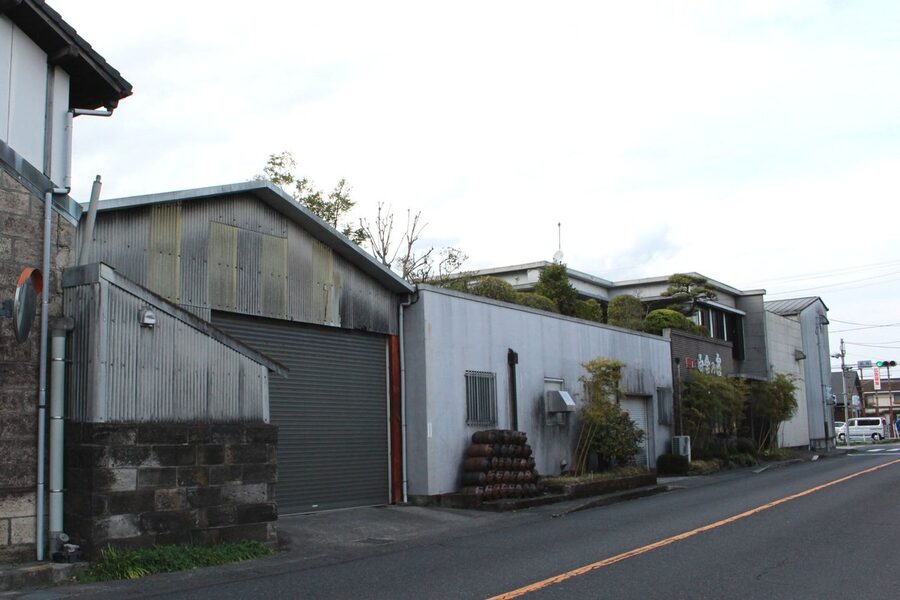 Modern shochu distillery building in Aira, Kagoshima