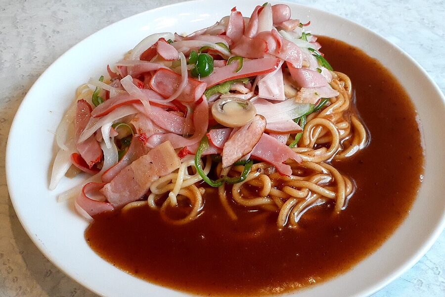 Ankake spaghetti at Spaghetti House Yokoi in Nagoya