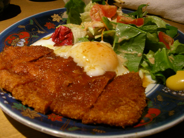 Miso katsu pork cutlet with dark red miso sauce in Nagoya