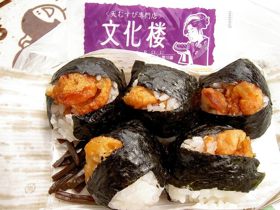 Tenmusu rice balls with shrimp tempura in Nagoya