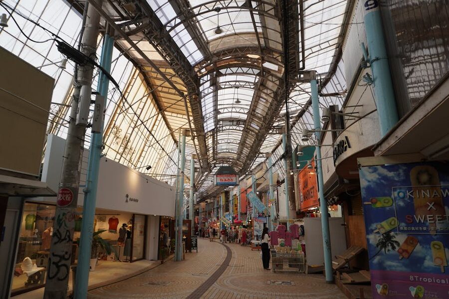 Heiwa-dori covered shopping street Naha Okinawa