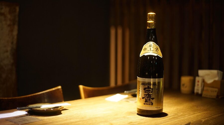 Sake served alongside kaiseki cuisine