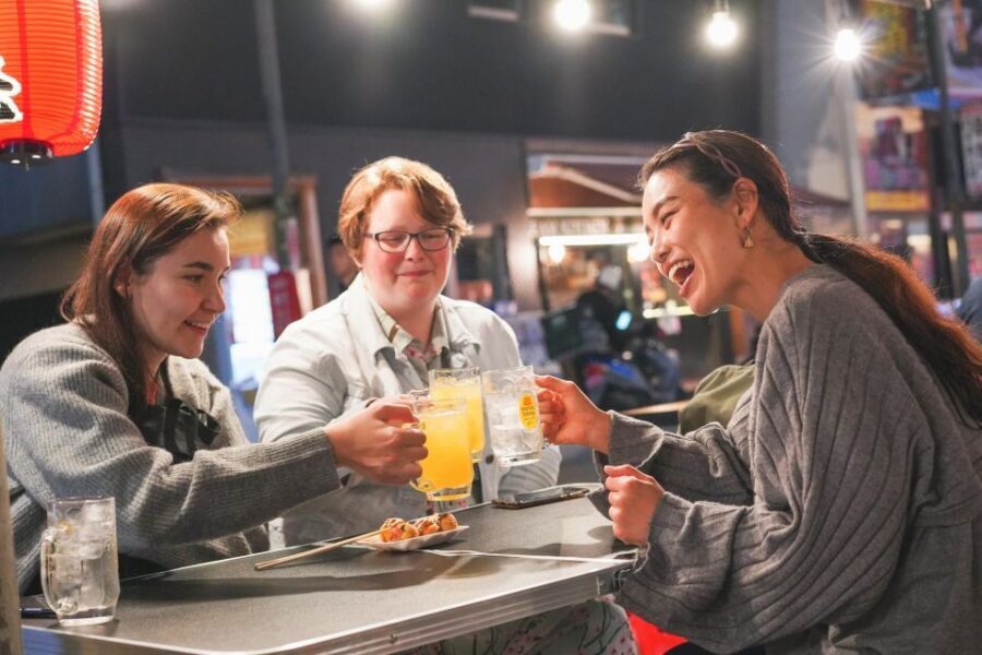 Osaka: Bar-Hopping Night Tour in Namba - Dotonbori food-and-drink hopping: ordering help and Osaka “real talk”