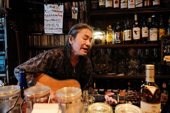 Private Bar Hopping Tour in Shinjuku Golden Gai - Bar one in Golden Gai: a guitarist owner’s music-first interior