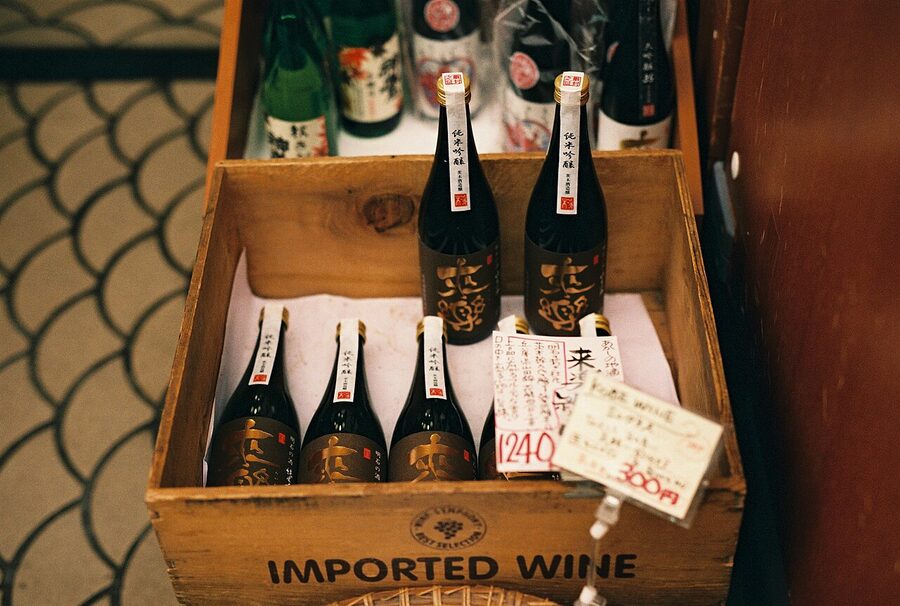 Junmai ginjo sake tasting at a Tokyo brewery