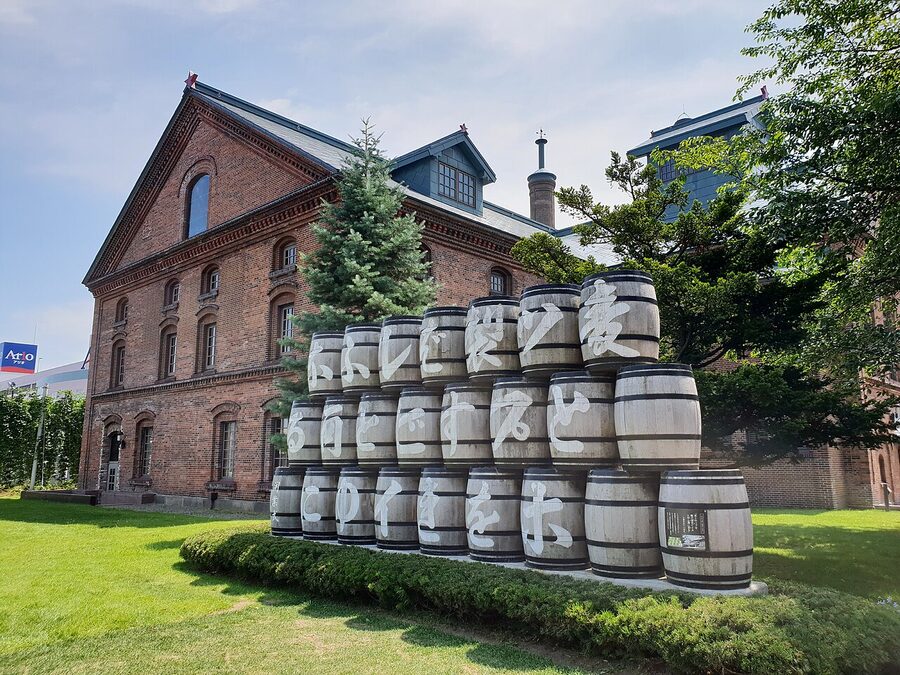 Vintage beer barrels at Sapporo Beer Museum