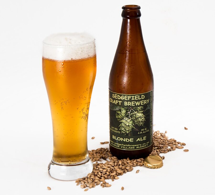 Craft beer in a glass close-up
