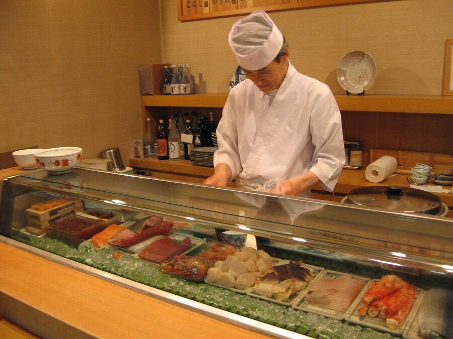 Plate of sushi in Otaru Hokkaido