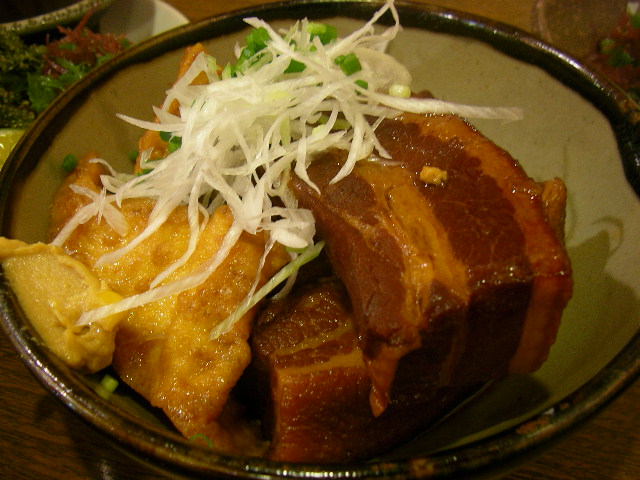 Rafute simmered pork belly at an Okinawan restaurant in Ginza