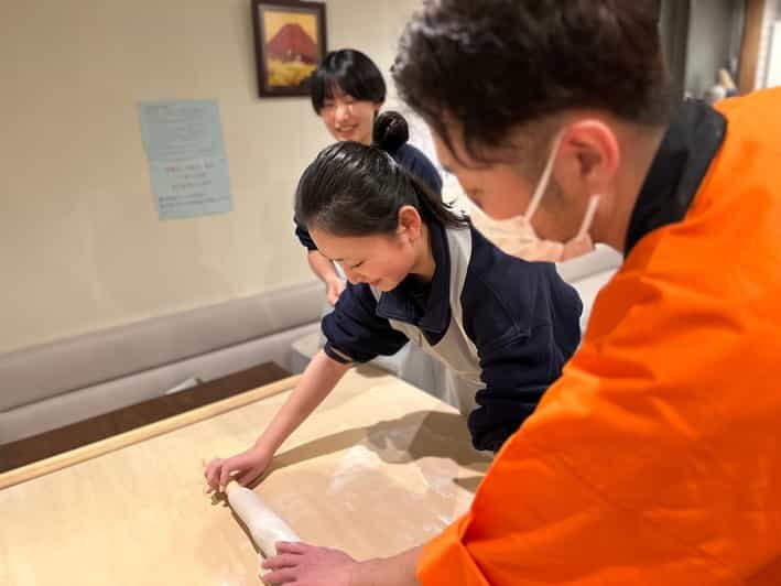 Soba noodle making experience and tempura, Hokkaido sakeplan - The 90-minute soba class: rolling, cutting, and tasting what you made