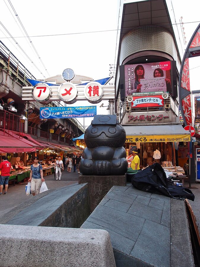 Ameyoko shopping street under the JR tracks at Ueno