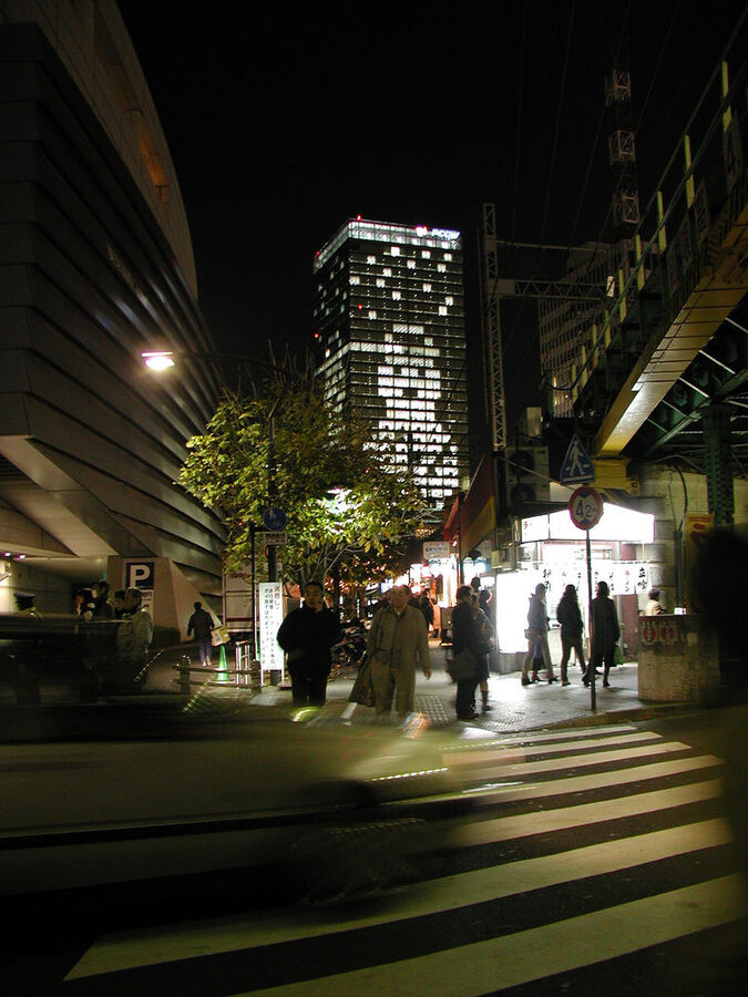 Underpass at Yurakucho station with stand-up bars and yakitori stalls