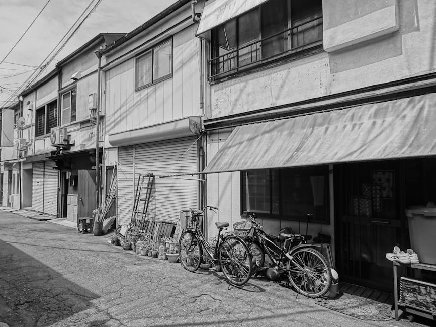 Morioka bicycle and street scene, Iwate