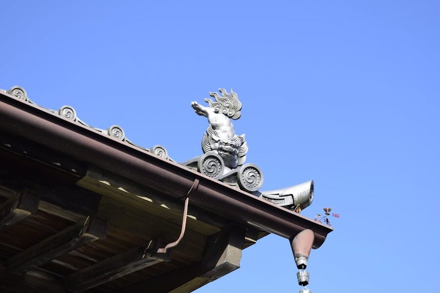 Sendai roof detail with traditional ornament