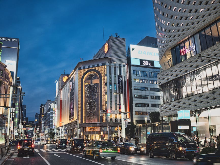 Ginza evening street view, Tokyo