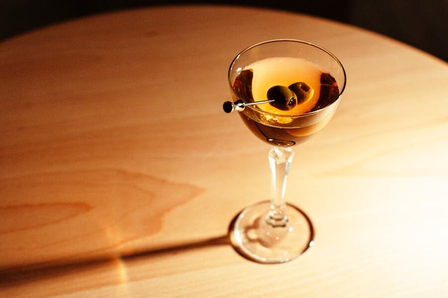 A martini-style cocktail at a Tokyo bar, the kind of setting where umeshu becomes a base spirit